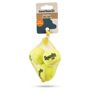 Pelota de tenis con "pito" 3uds. Ø5cm Amarillo